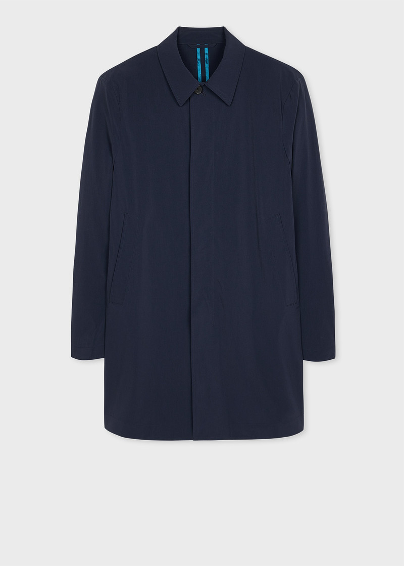 Navy Stretch Recycled-Nylon Mac 1
