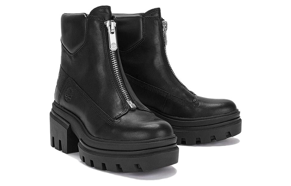 (WMNS) Timberland Everleigh Front-Zip Boot 'Black Nubuck' A5YJV - 4