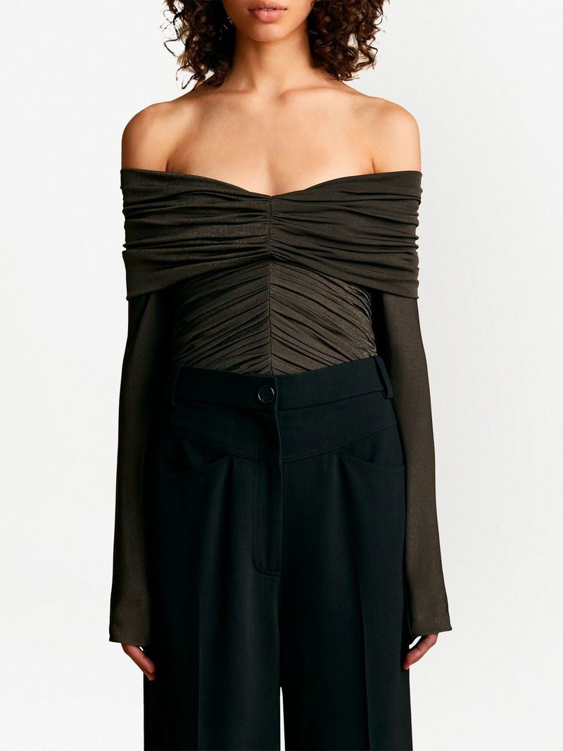 KHAITE The Panza off-shoulder bodysuit outlook