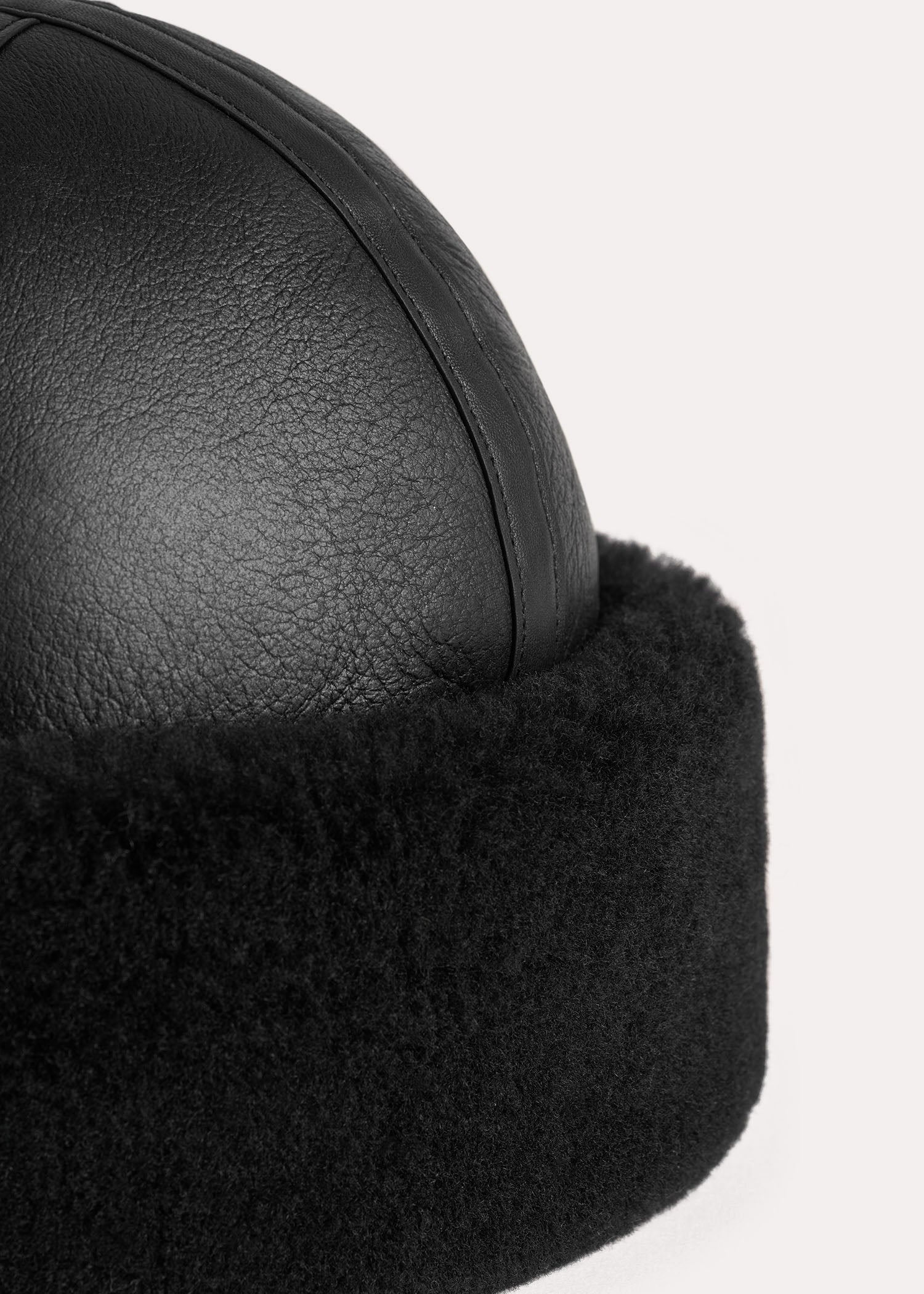 Shearling winter hat black - 3
