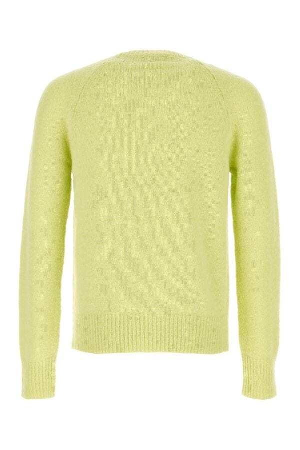 Dries Van Noten Man Acid Green Alpaca Blend Sweater - 2