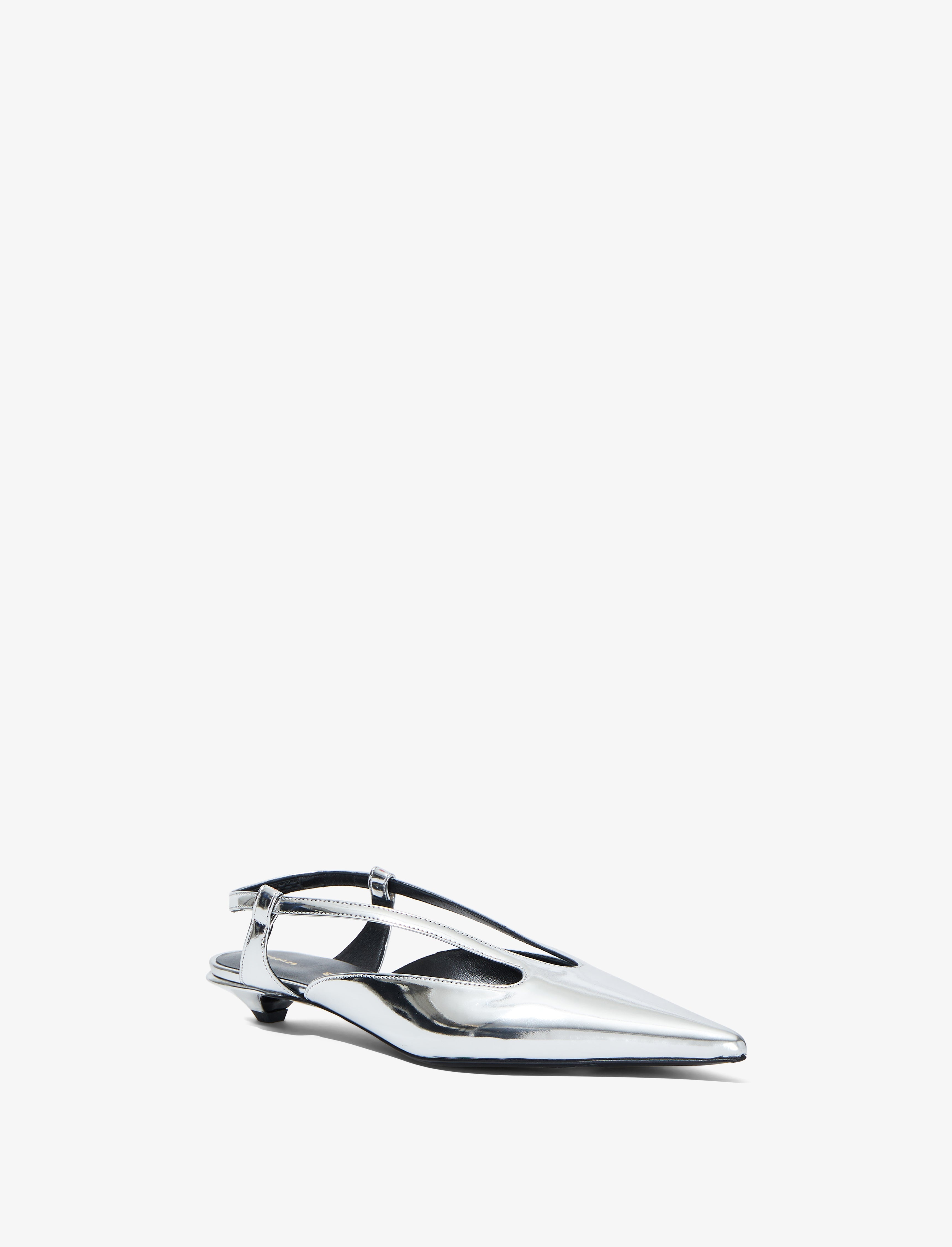 Point Slingback Pumps in Mirrored Metallic - 2