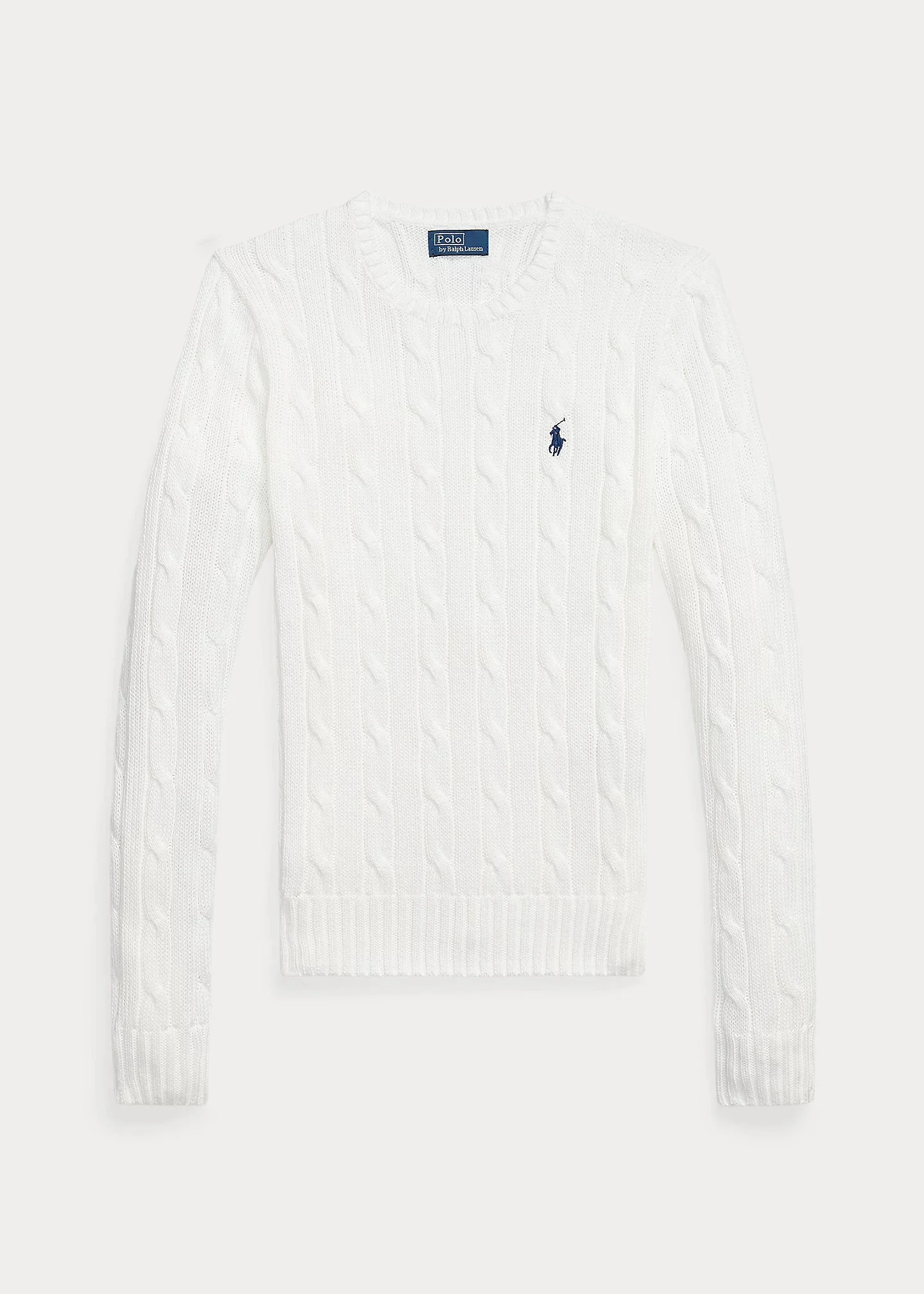 Cable-Knit Cotton Crewneck Sweater - 1