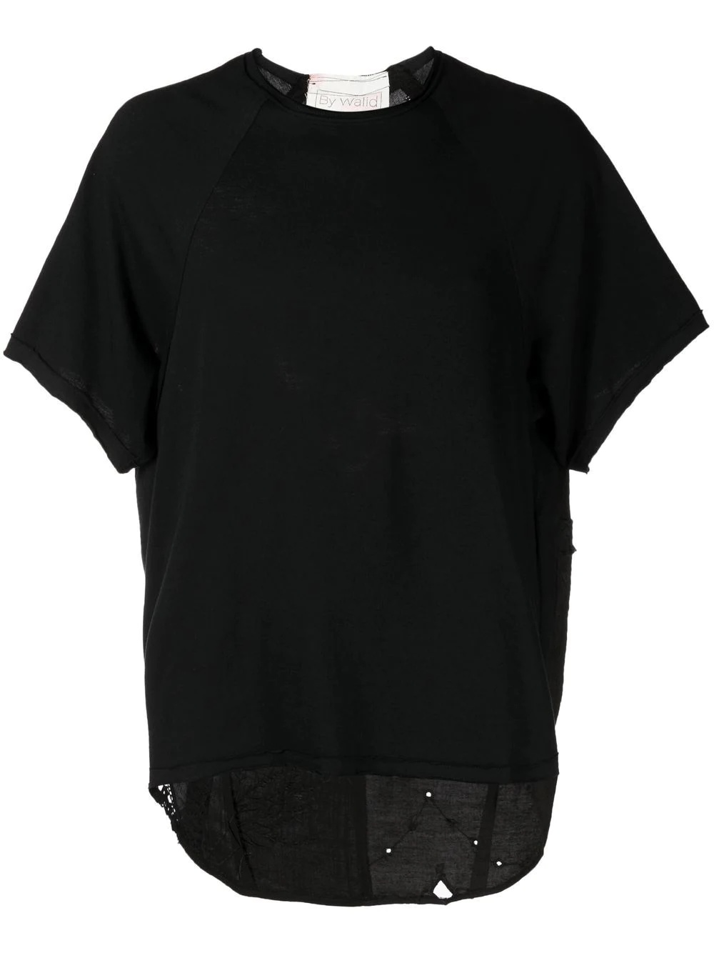 embroidered panelled T-Shirt - 1