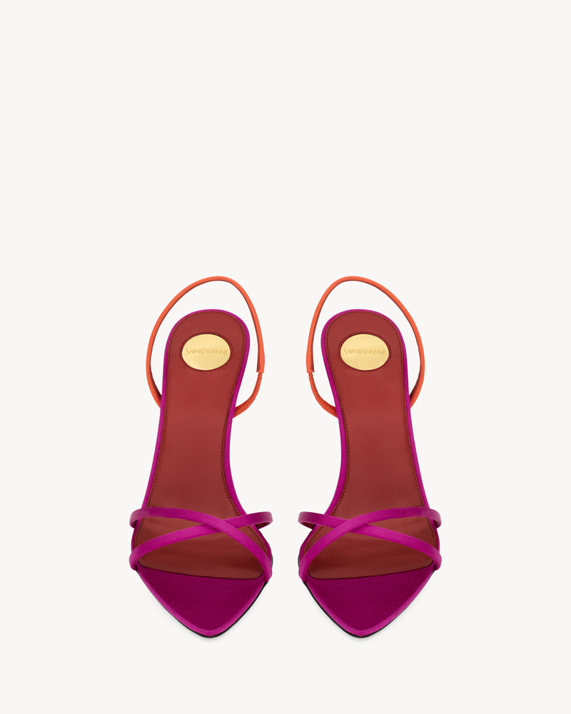 SAINT LAURENT JUSTIFY SLINGBACK SANDALS IN SATIN CREPE outlook