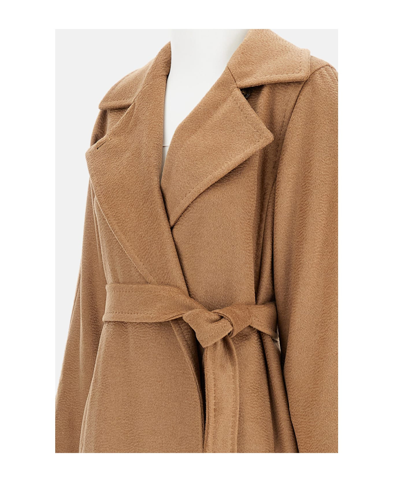 Manuela Camel Sable Long Robe Coat - 3
