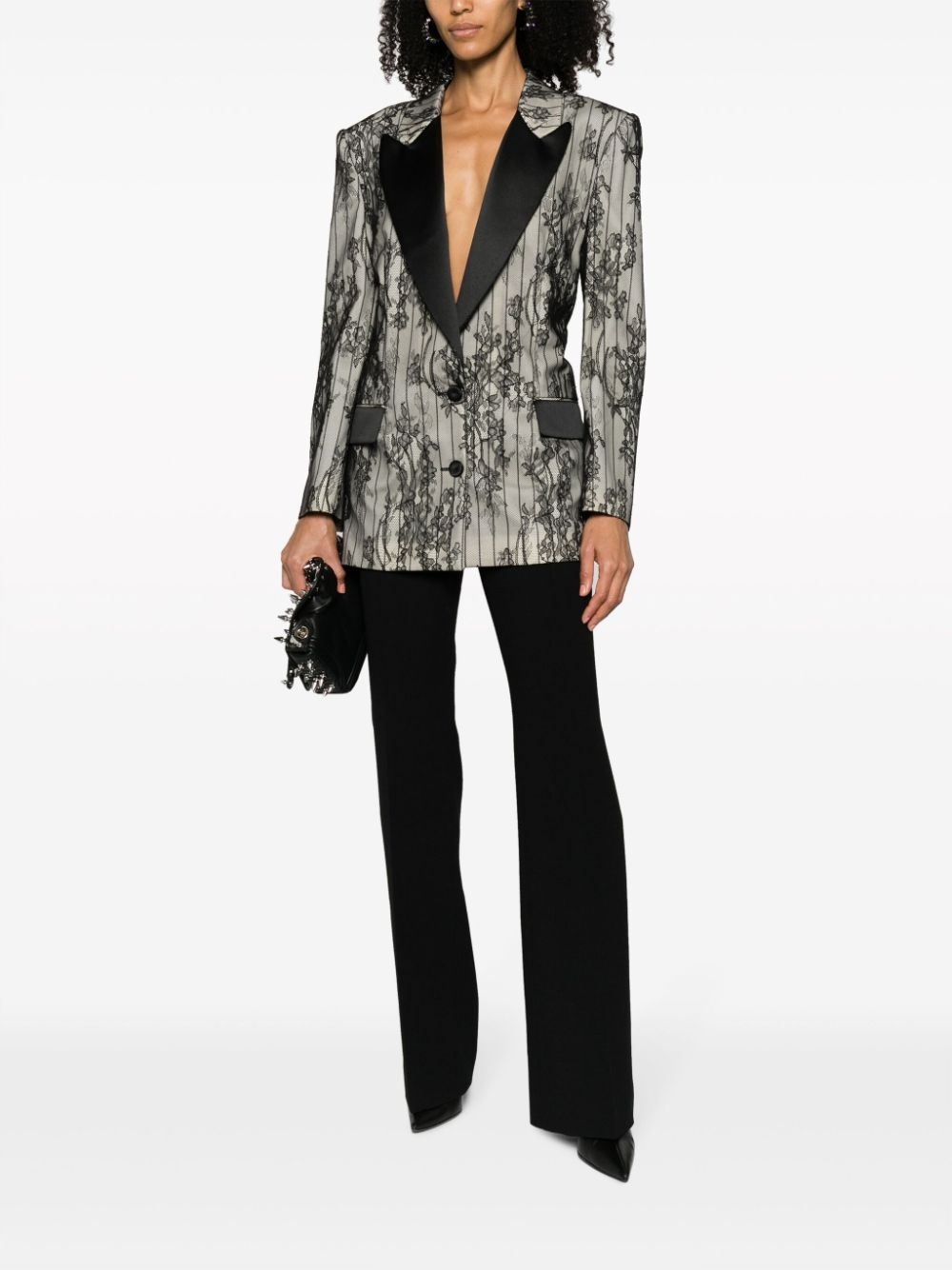 high-waisted flared trousers - 2