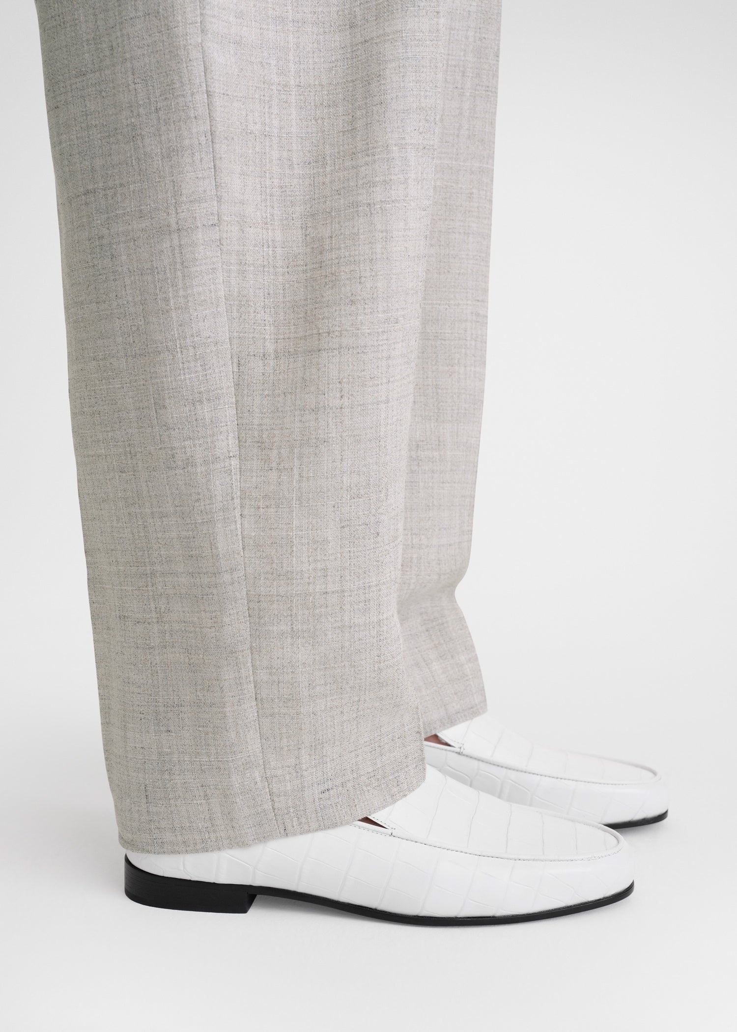 The croco oval loafer white - 3