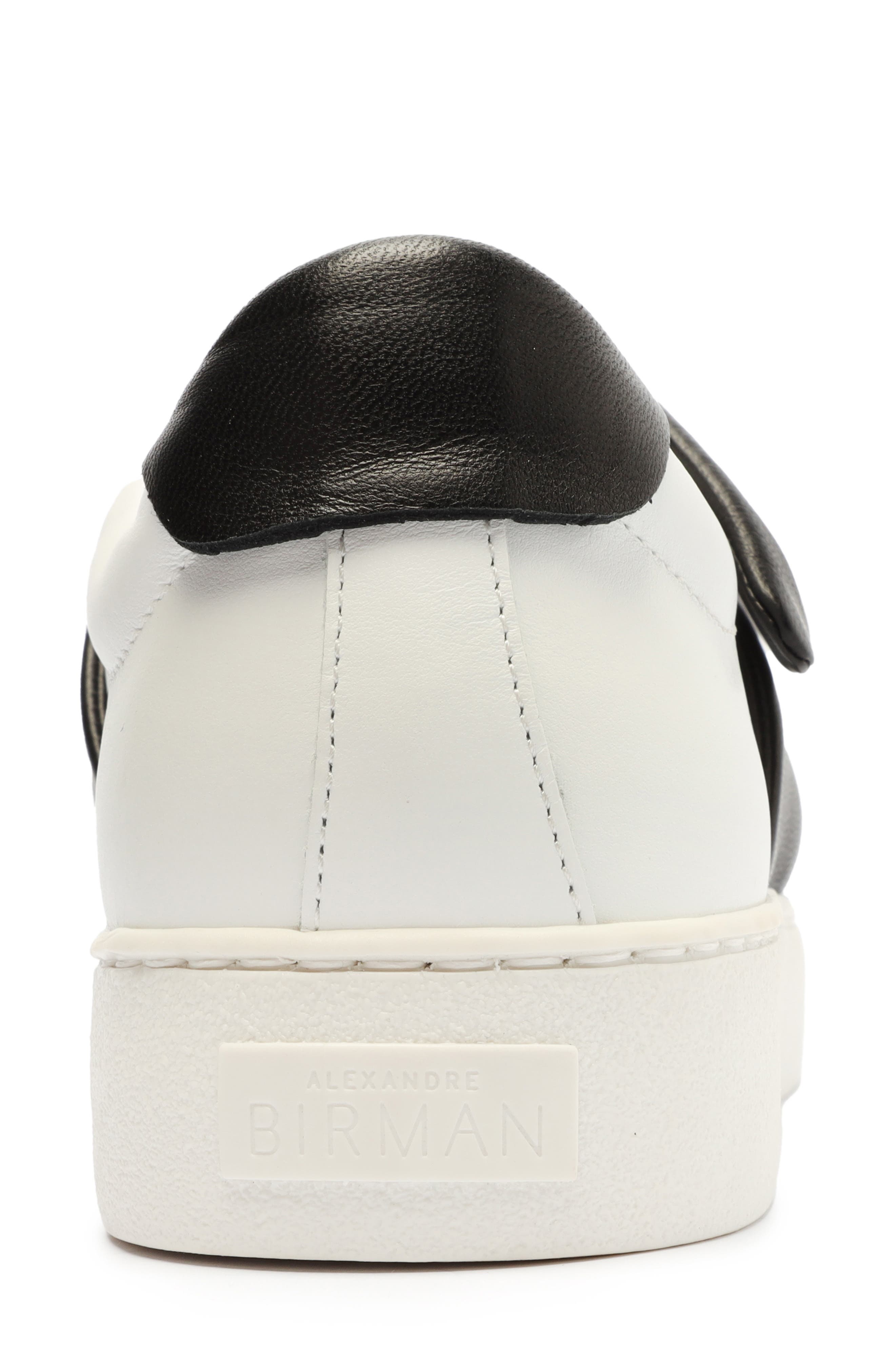 Alexandre Birman Clarita Bow Slip-On Sneaker in White/Black at Nordstrom - 7