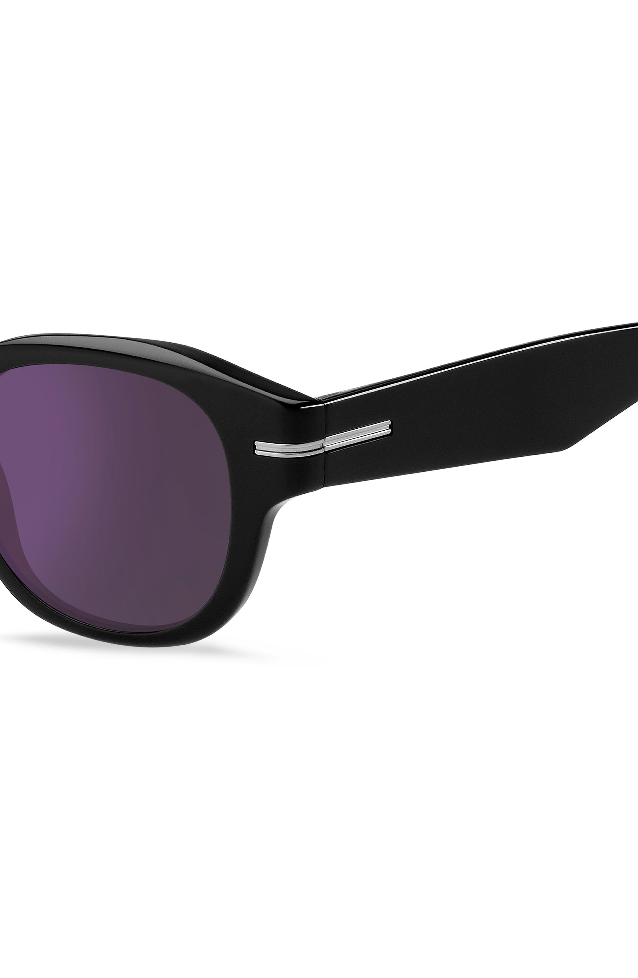 BOSS 48mm Gradient Small Rectangular Sunglasses in Black/Violet Sp Ar at Nordstrom - 3