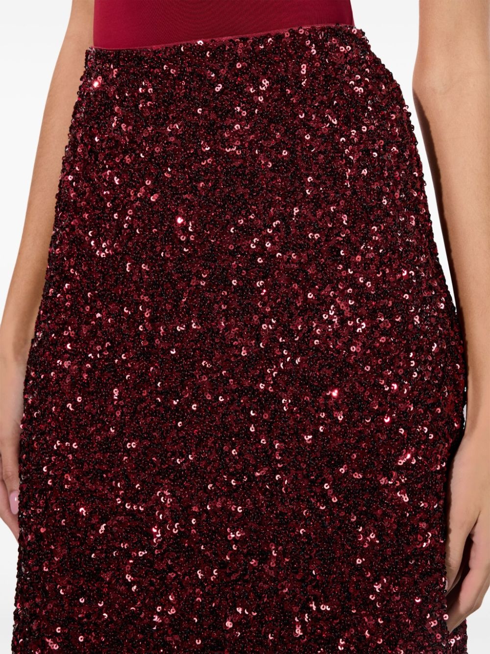 sequin-embellished flared skirt - 5