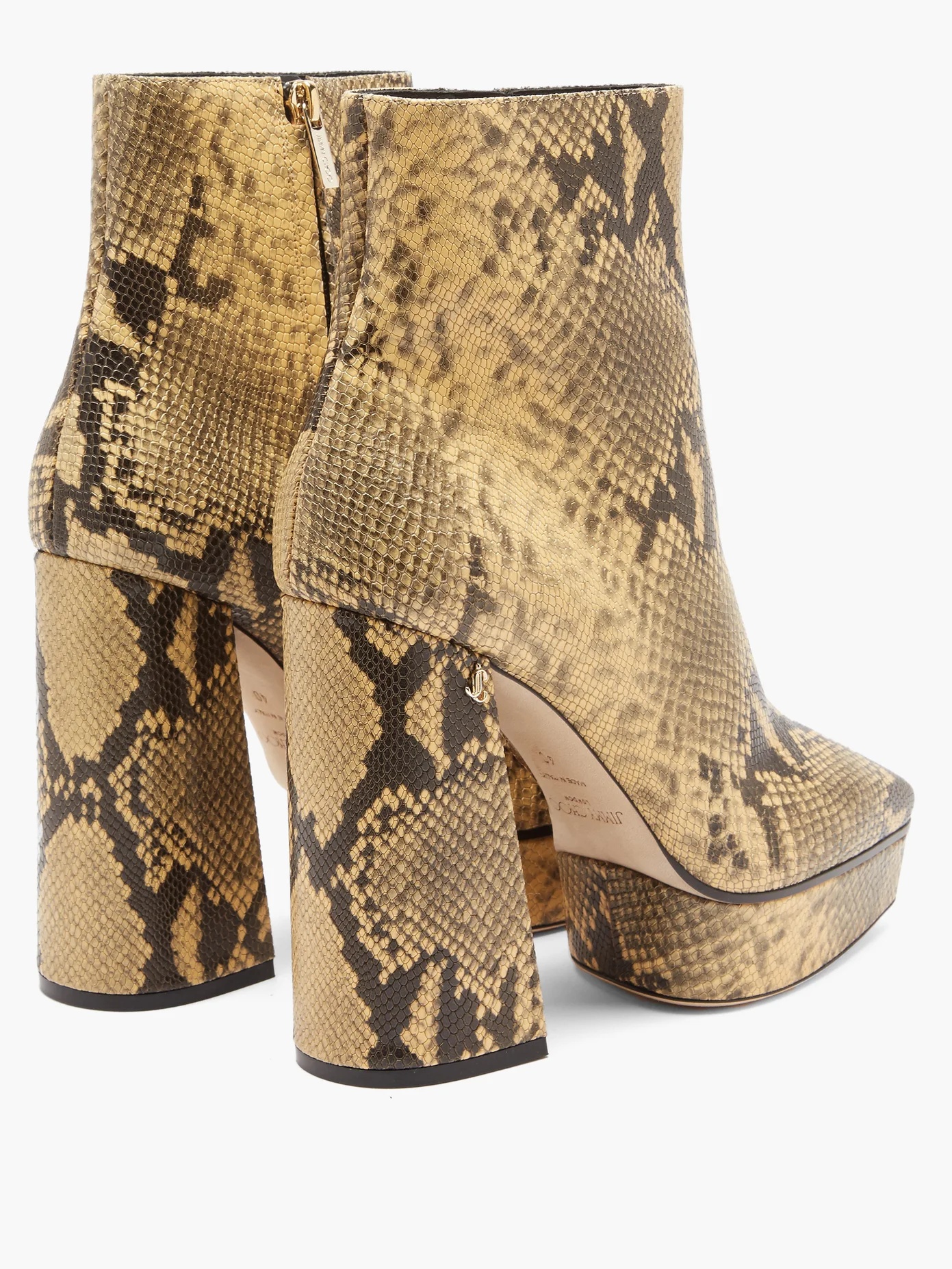 Bryn 125 python-effect leather boots - 4