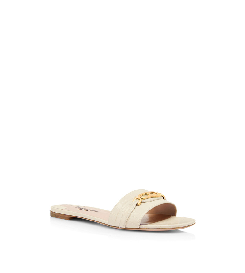 TOM FORD STAMPED CROCODILE LEATHER WHITNEY SLIDE outlook
