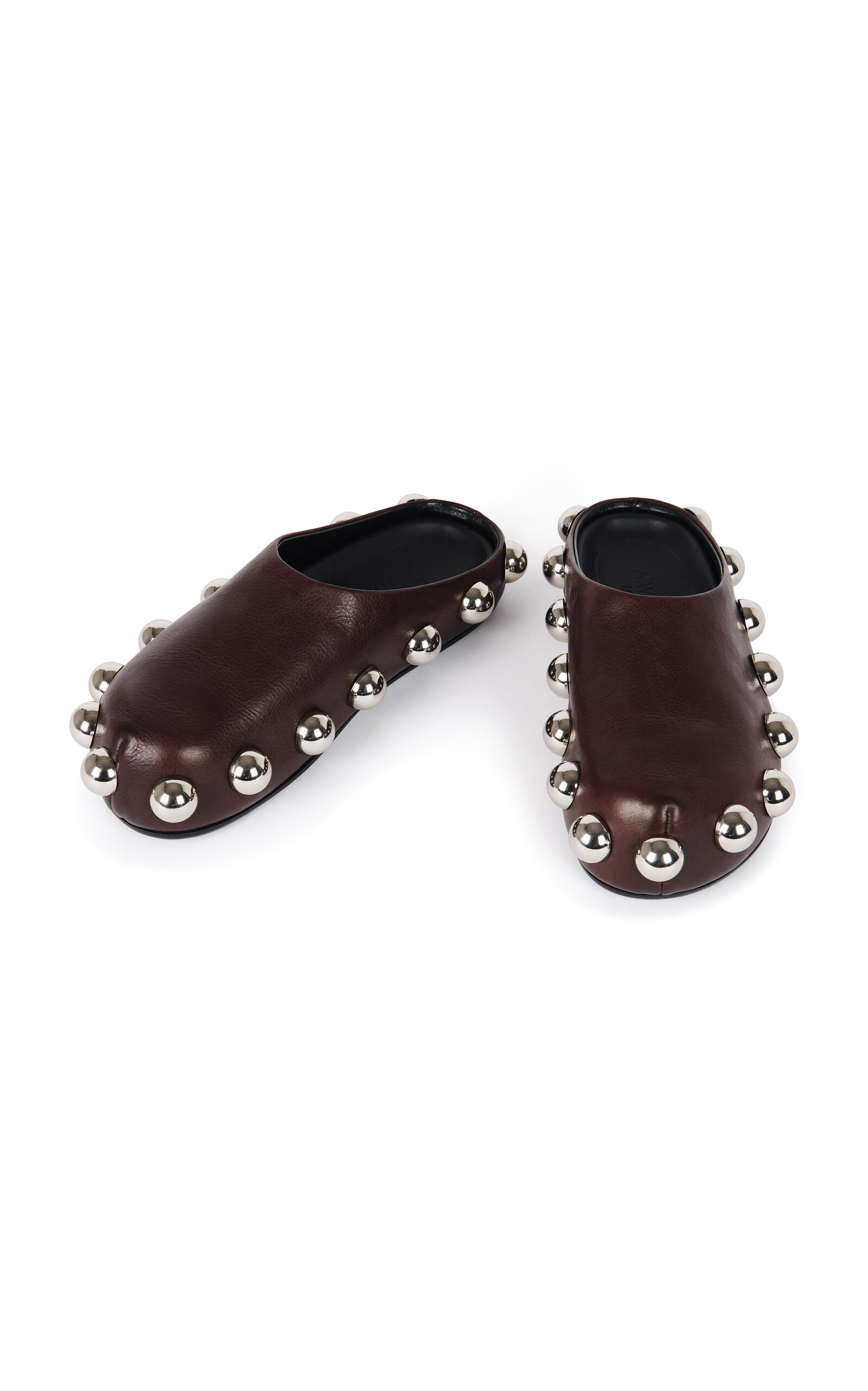 Gabi Stud-Embellished Leather Clogs brown - 2