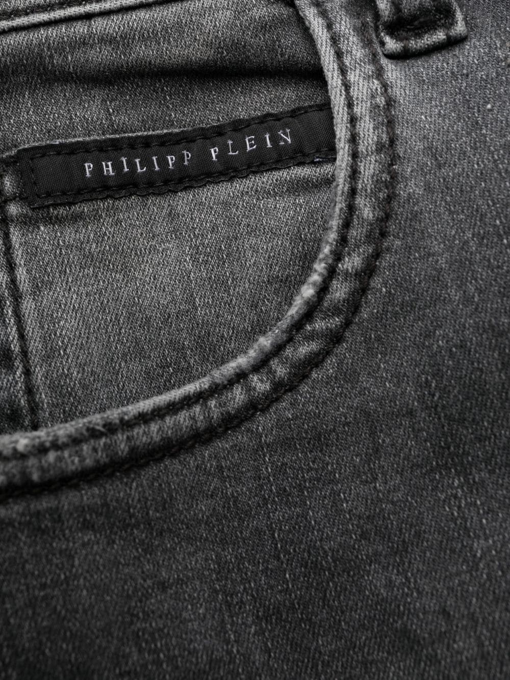 high-waisted denim jeggings - 7