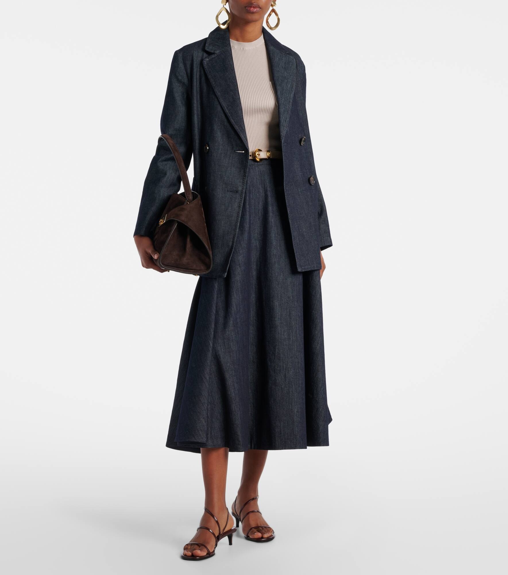 Cecile denim midi skirt - 2
