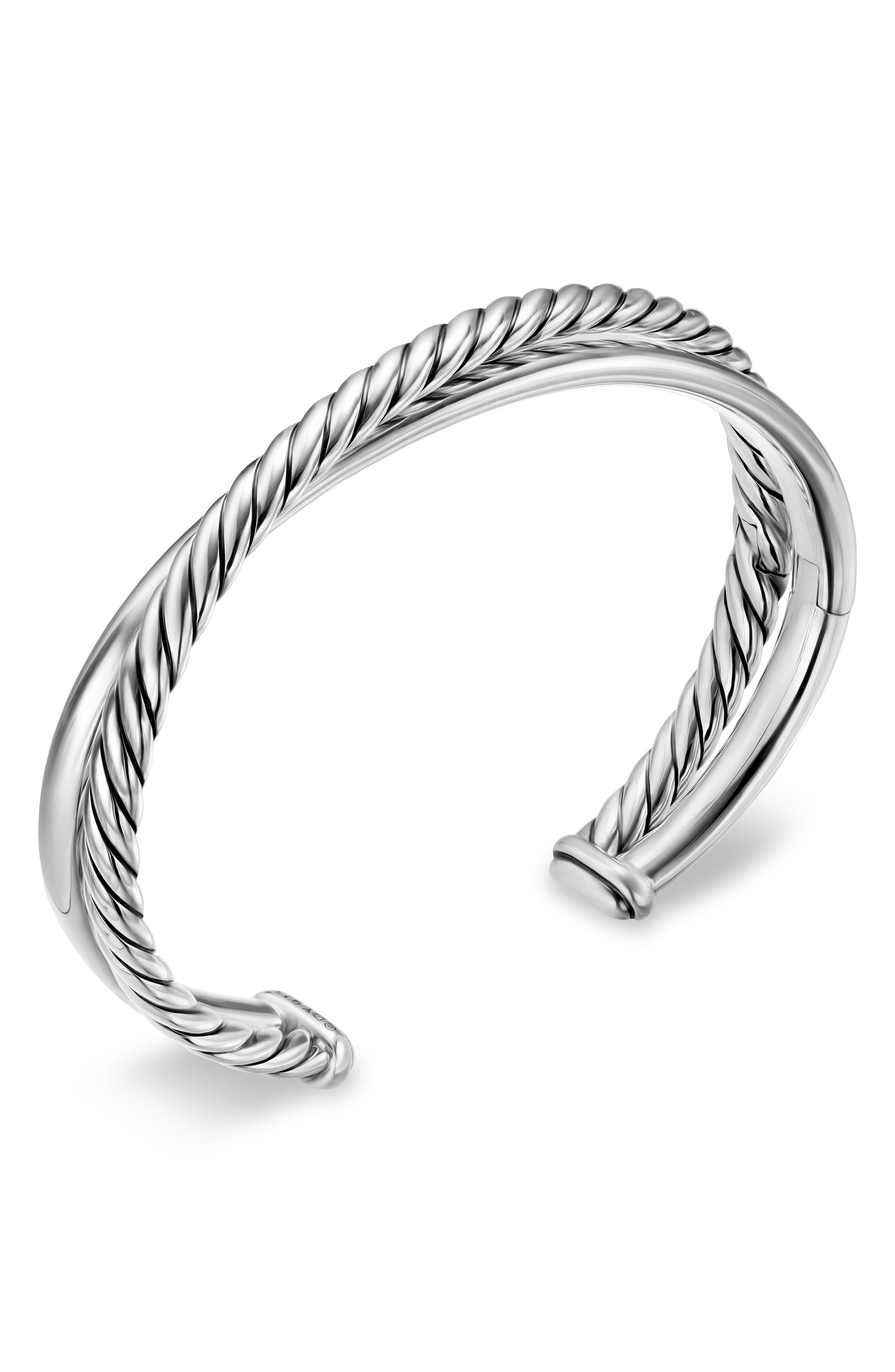 David Yurman Crossover Two Row Cuff Bracelet in Sterling Silver, 10.7mm at Nordstrom - 3
