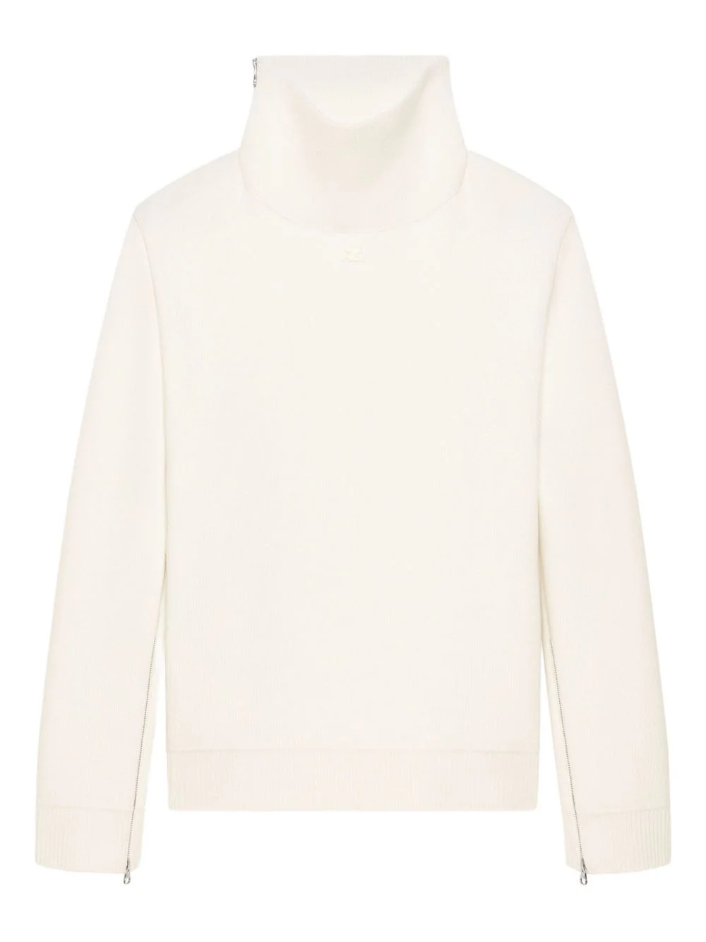 high-neck zip-detail sweater - 1