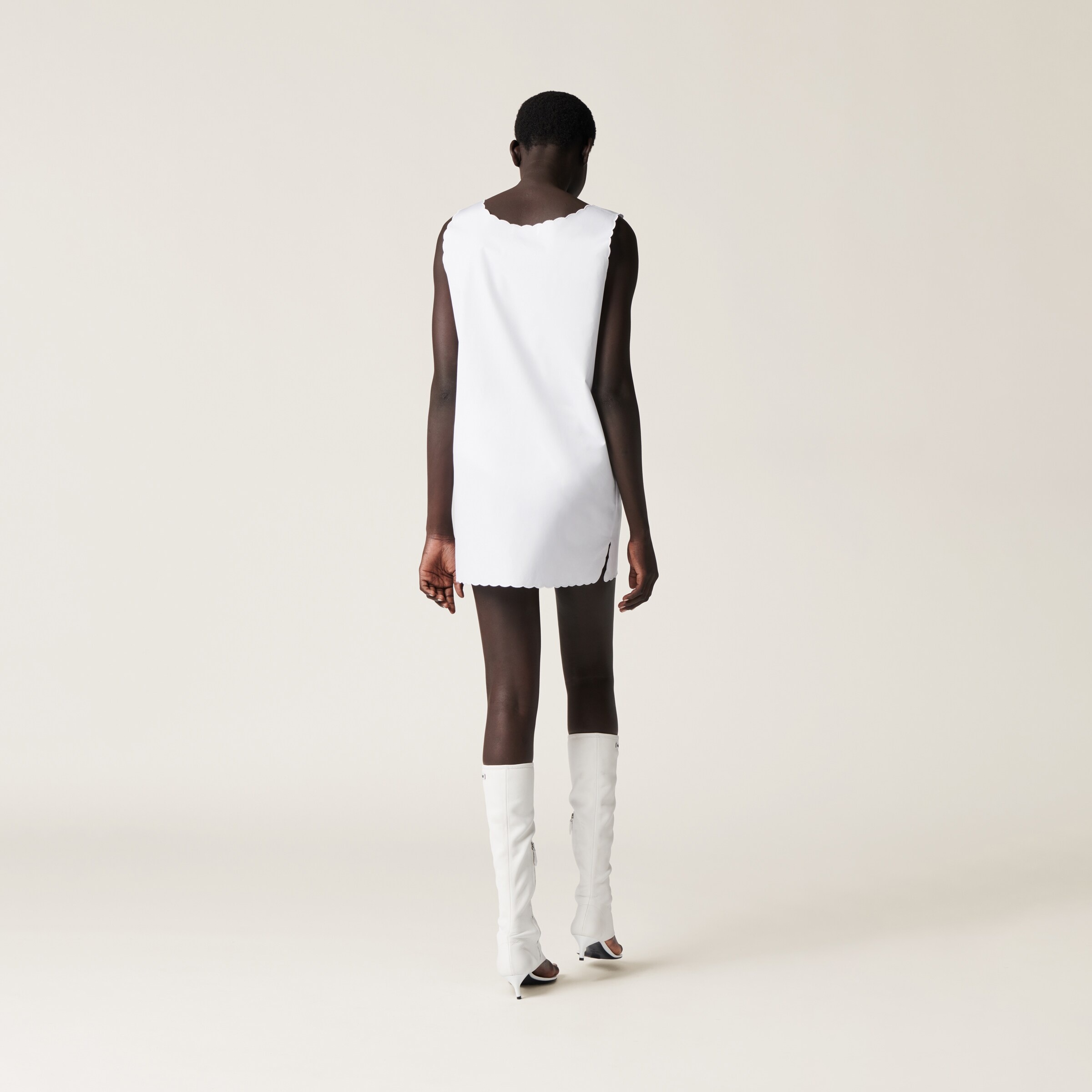 Embroidered poplin mini-dress - 3