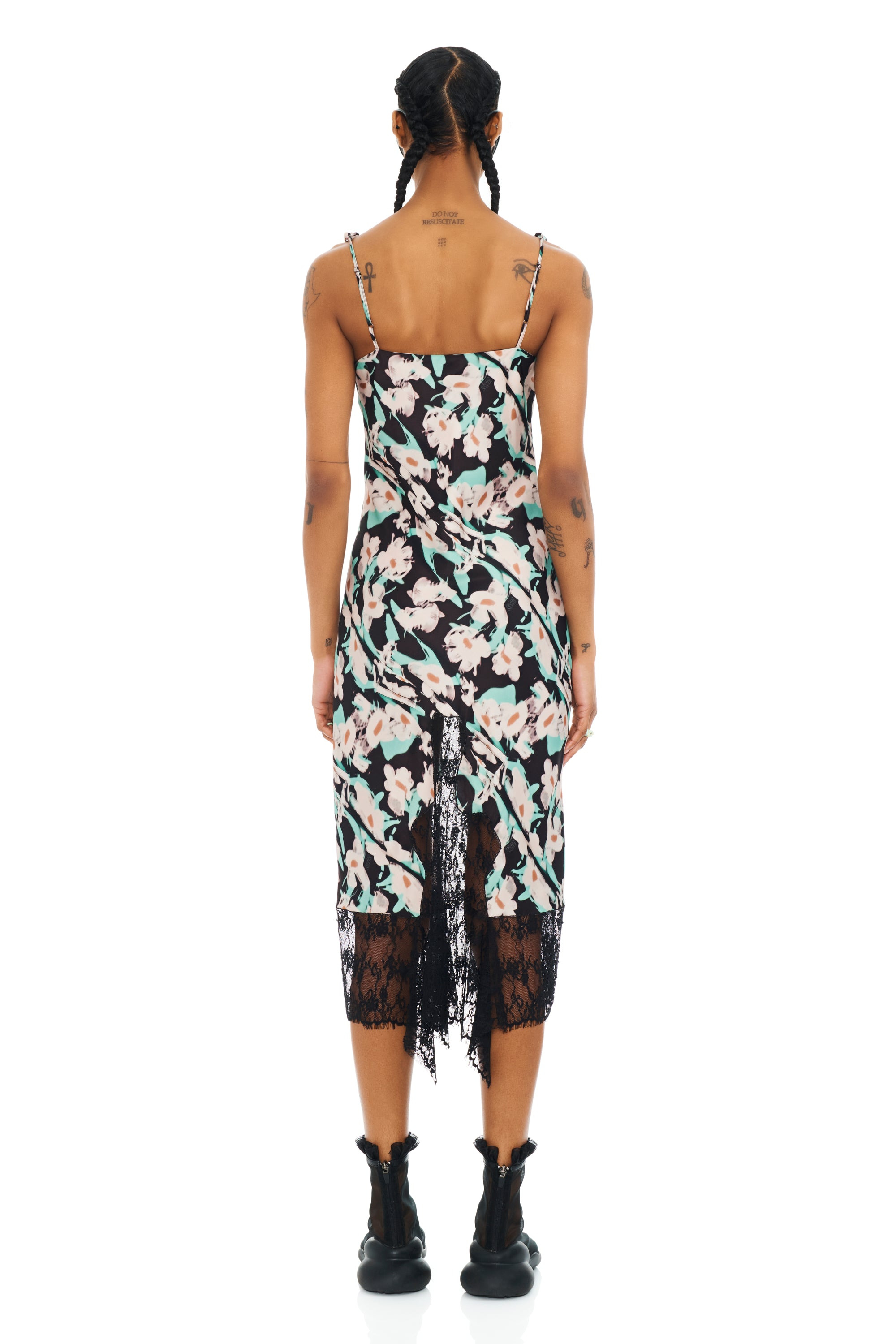 BLACK PAINTED DAISY CYPRESS DRESS - 5