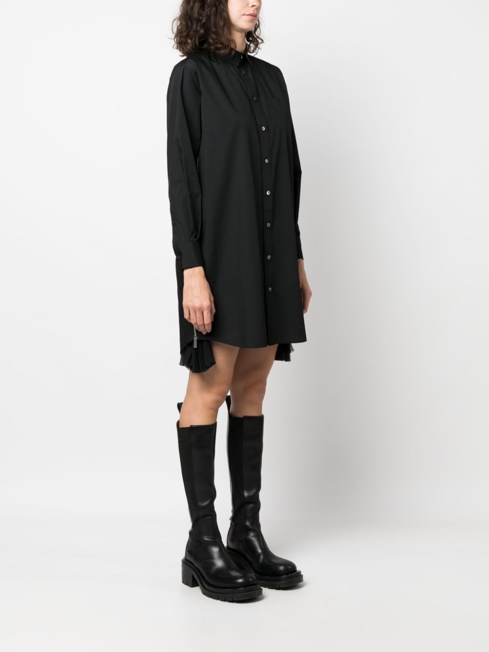 zip-detail mini shirtdress - 3