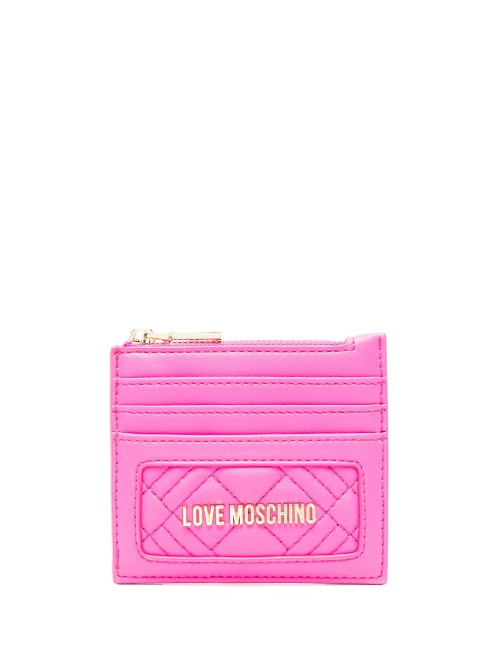 logo-plaque quilted wallet - 1