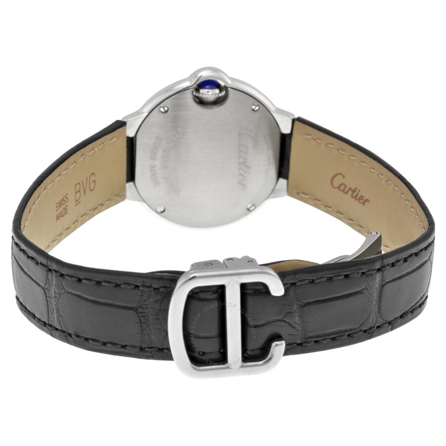 Cartier Ballon Bleu Silver Diamond Dial Black Alligator Leather W4BB0008 - 3