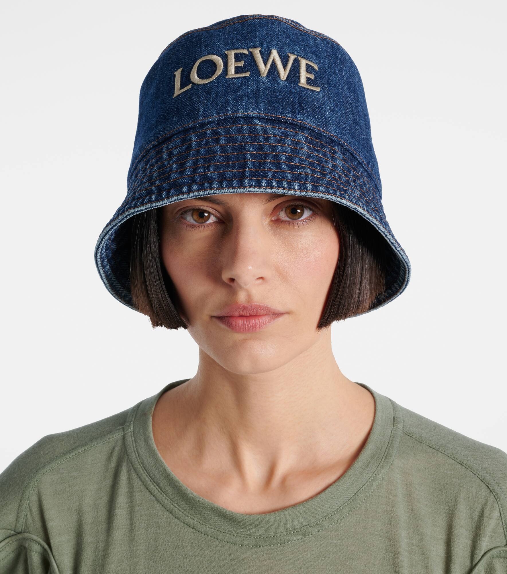 Paula's Ibiza logo denim bucket hat - 2