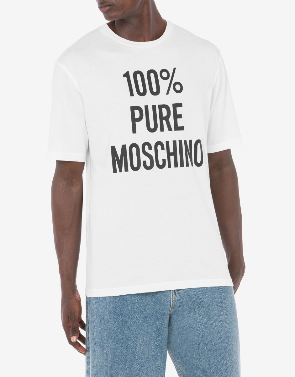 100% PURE MOSCHINO ORGANIC JERSEY T-SHIRT - 4