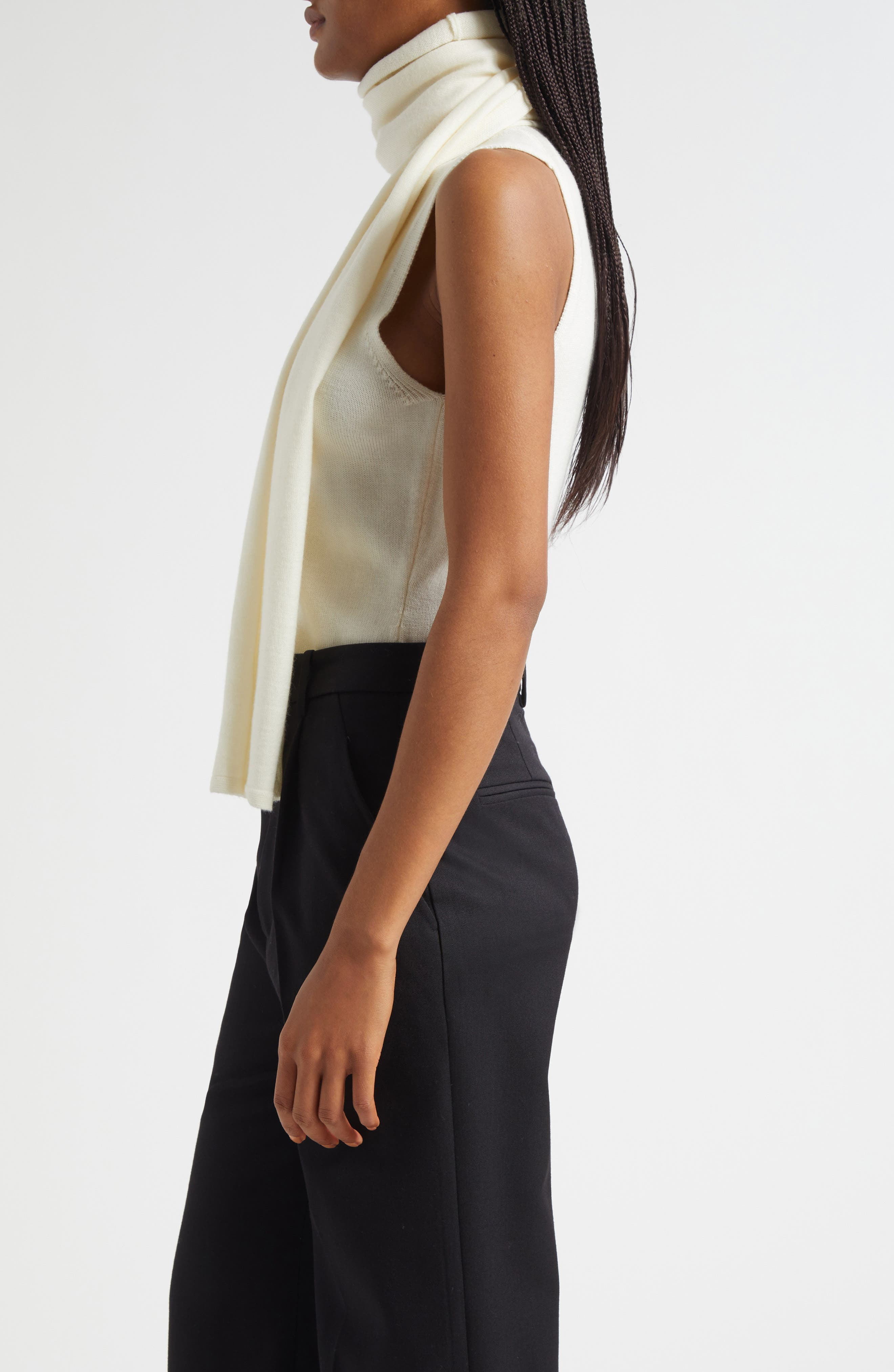 STAUD Canal Sleeveless Merino Wool Sweater in Ivory at Nordstrom - 4