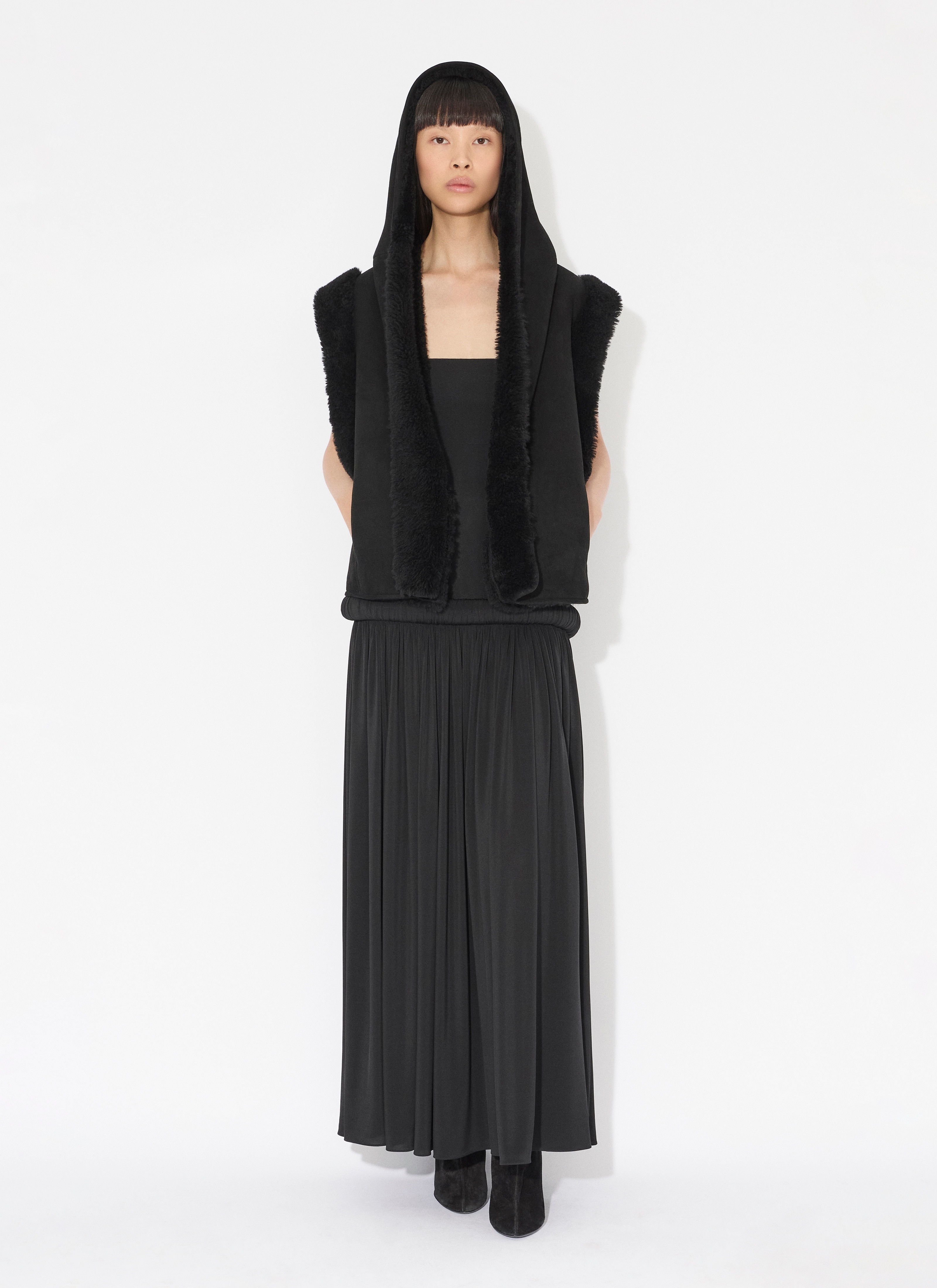 SHEARLING HOODED VEST - 2