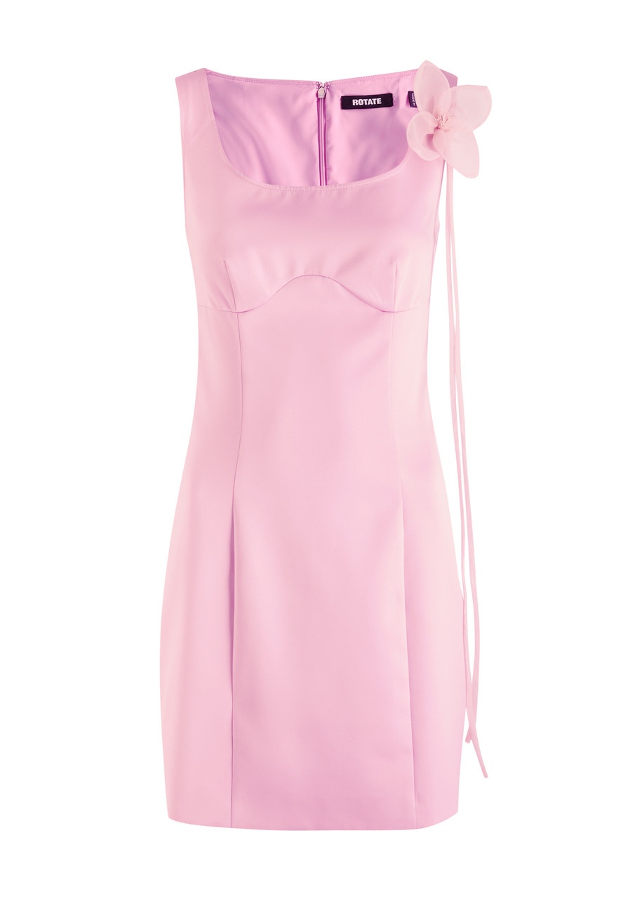 Rotate Birger Christensen Floral-embellished Satin Mini Dress - 1