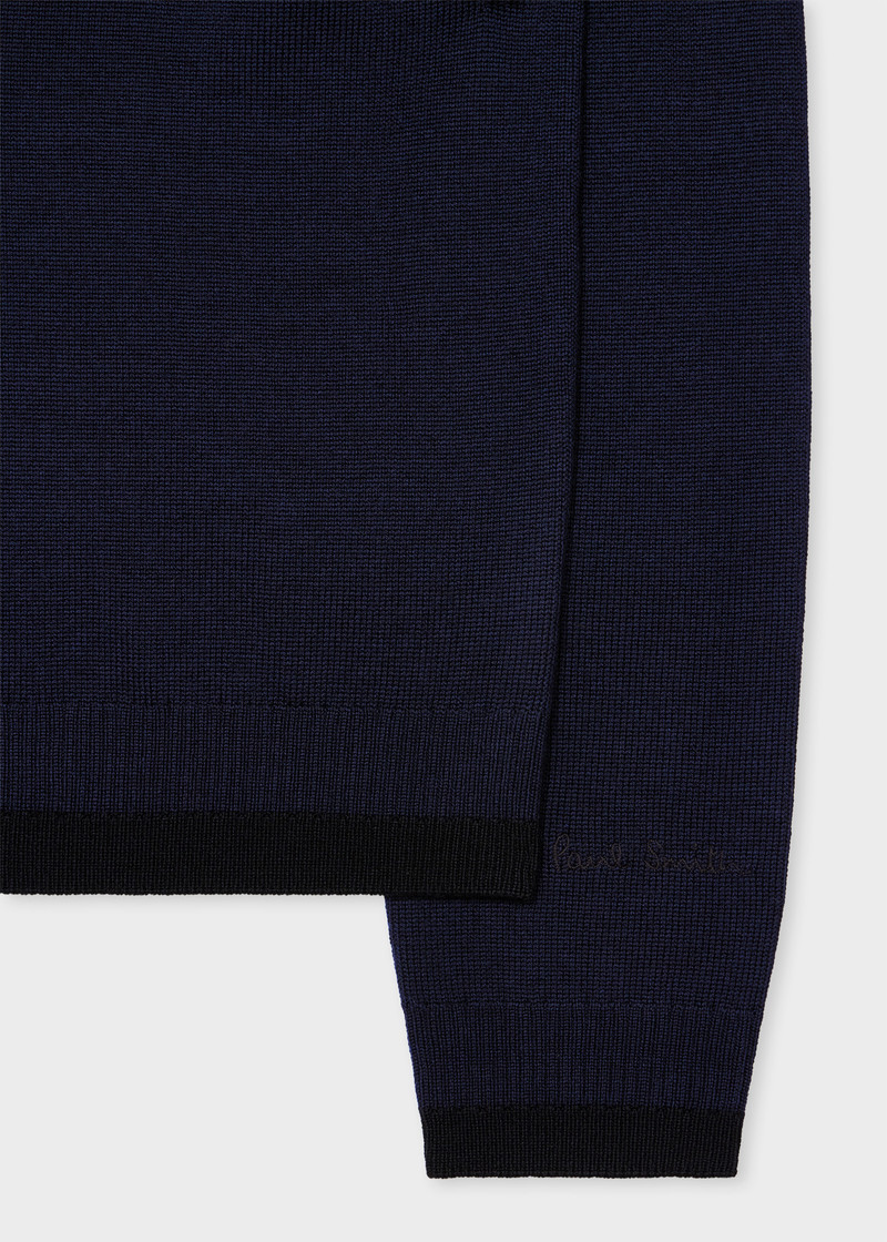 Paul Smith Navy Blue Merino Wool V Neck Sweater outlook