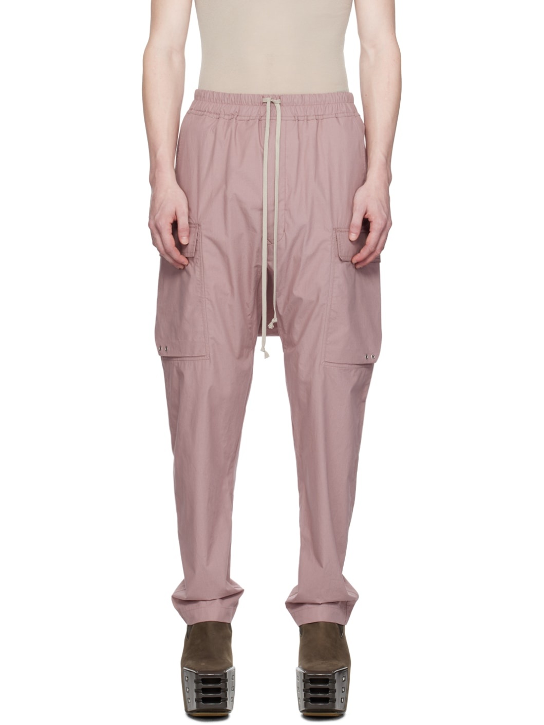 Pink Long Cargo Pants - 1