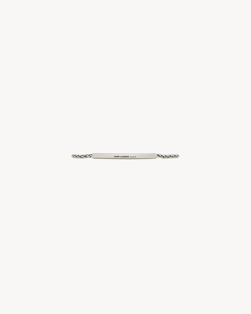SAINT LAURENT tube chain bracelet in metal outlook