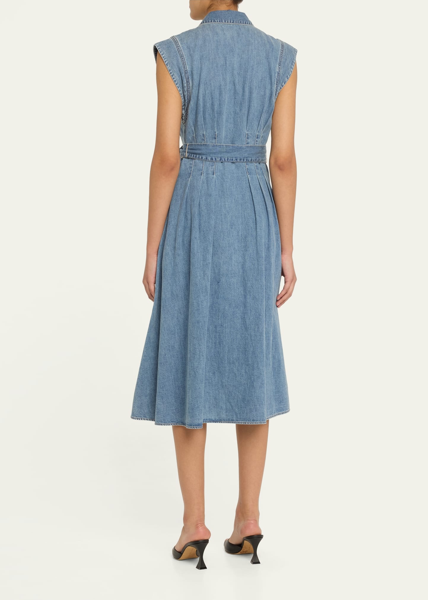 Loreta Belted Denim Midi Dress - 3
