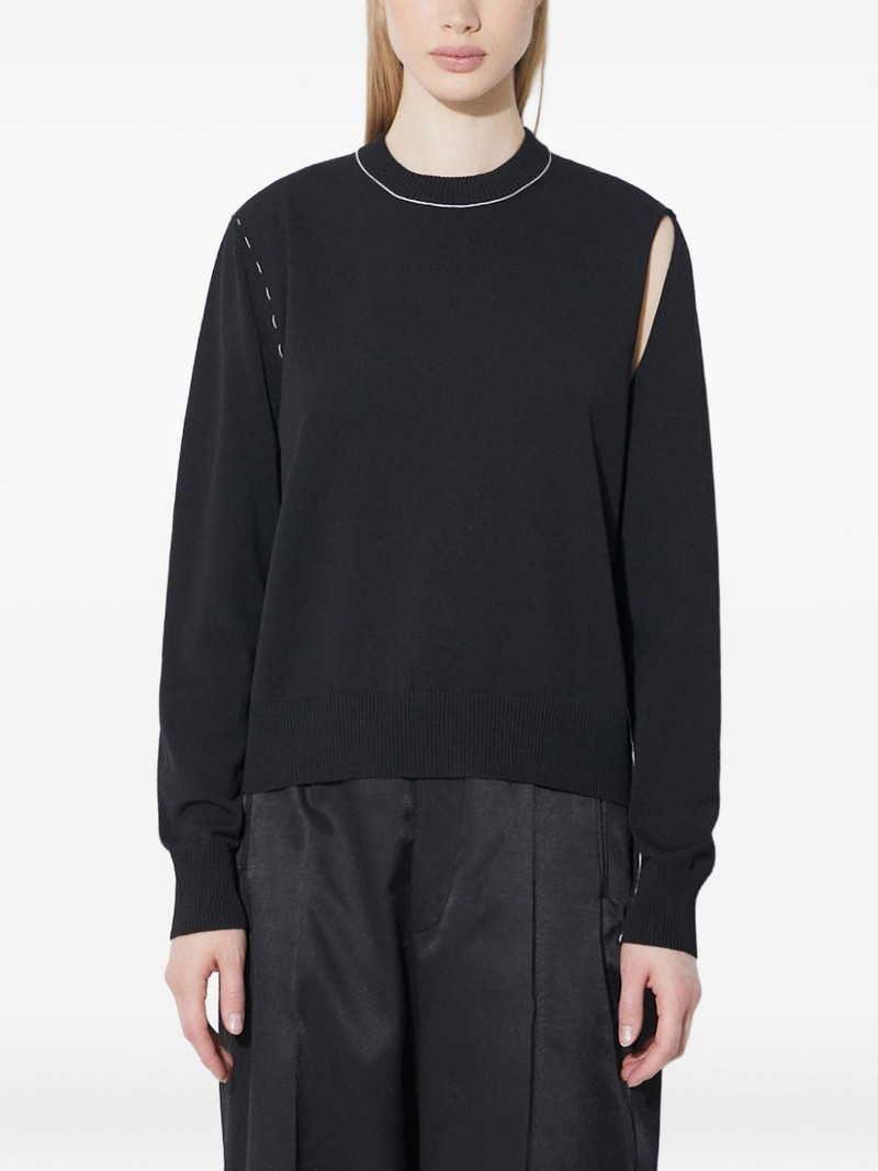 Deconstructed Crewneck 스웨터 검정 1