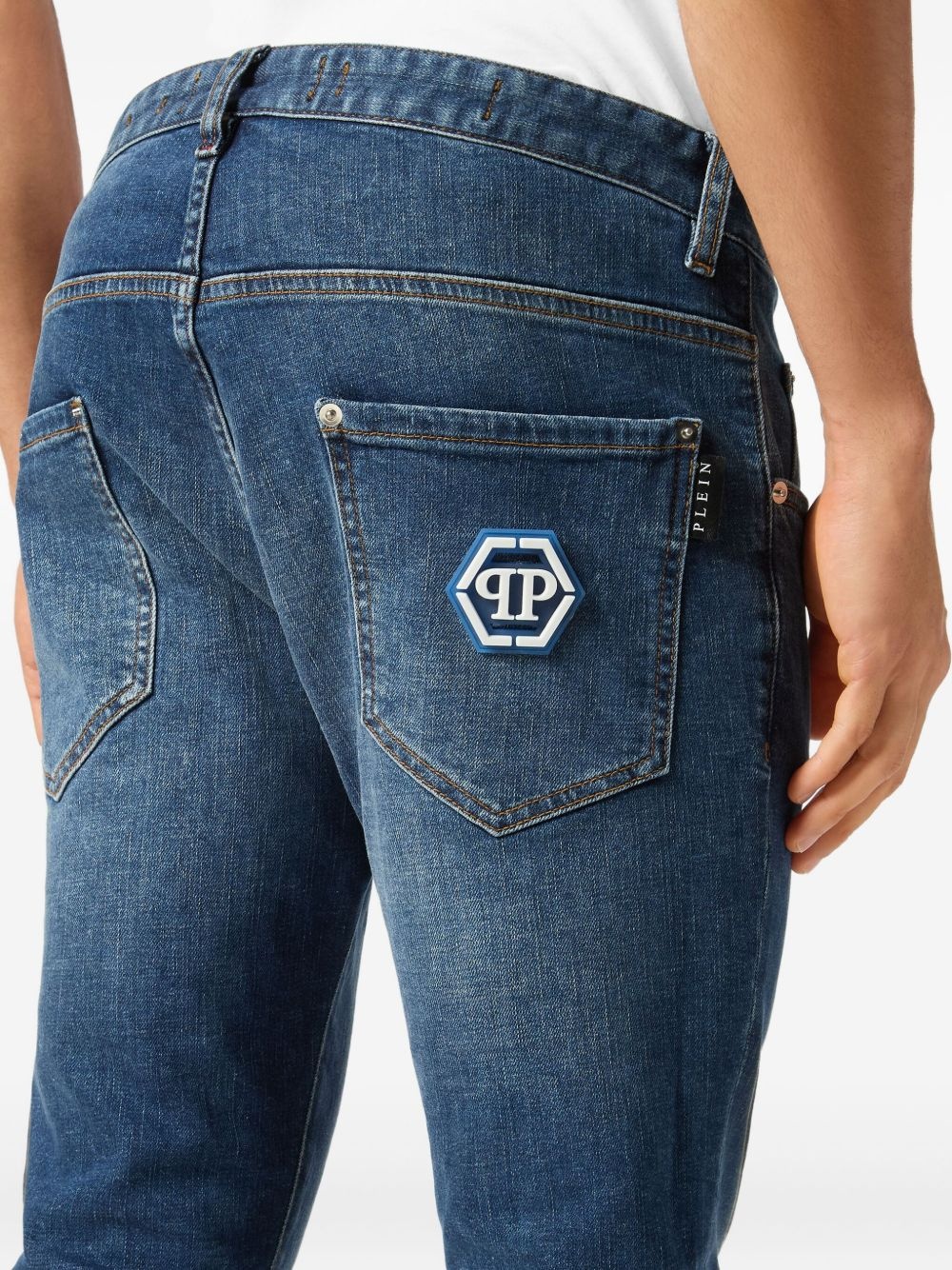 logo-plaque jeans - 4