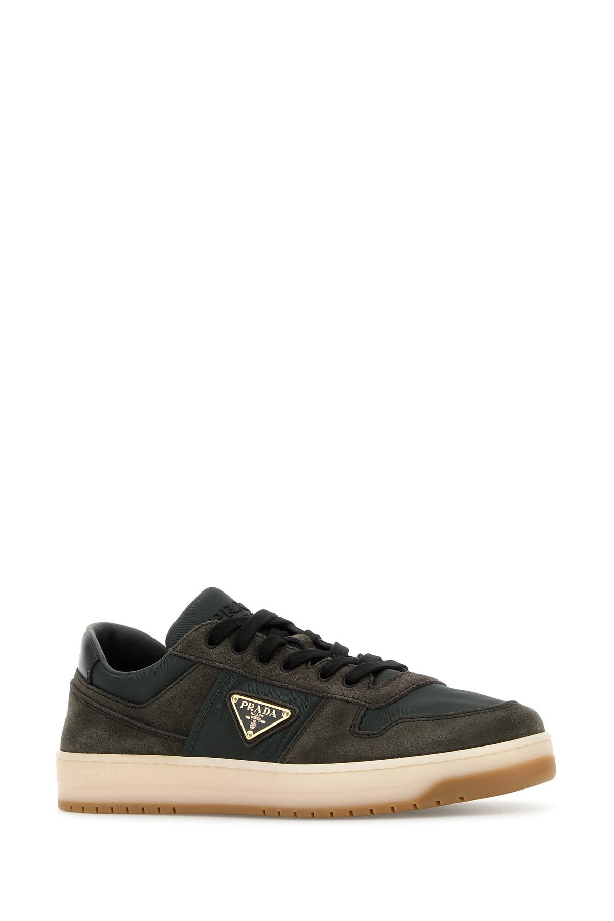 Prada Two-tone suede and fabric Downtown sneakers