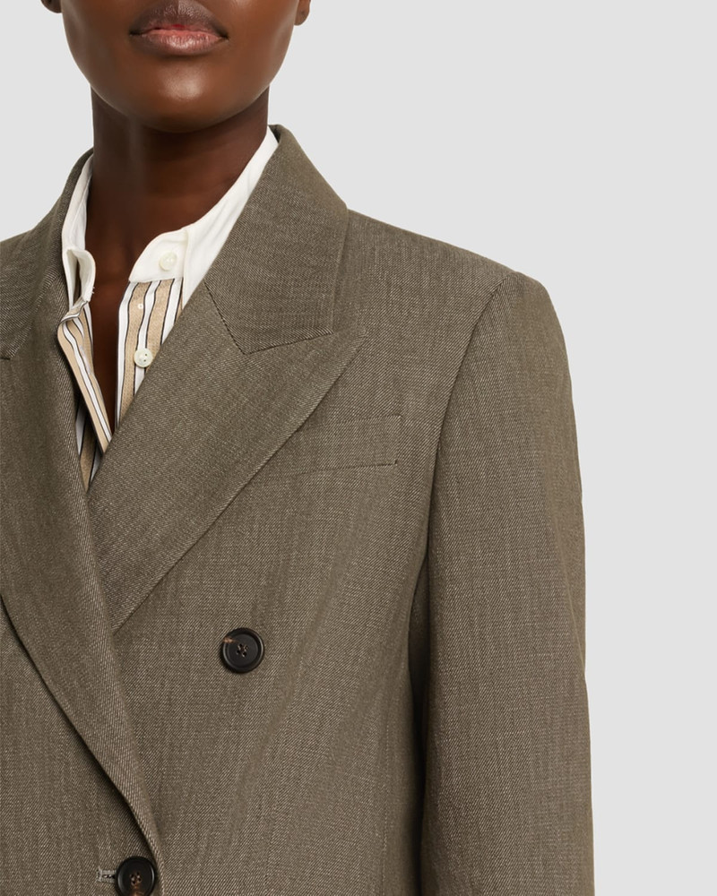 Double-Breasted Cotton Denim Blazer 5