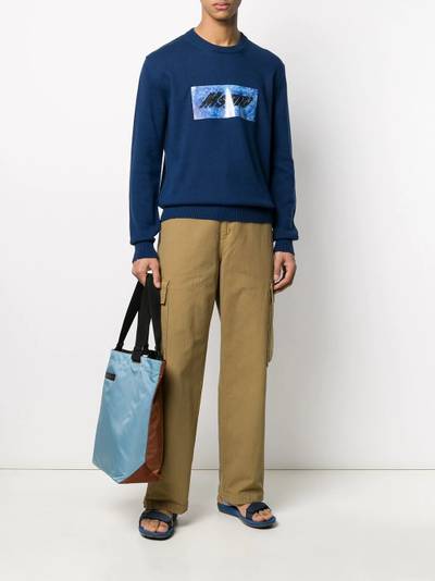 MSGM graphic logo-print crew-neck jumper outlook