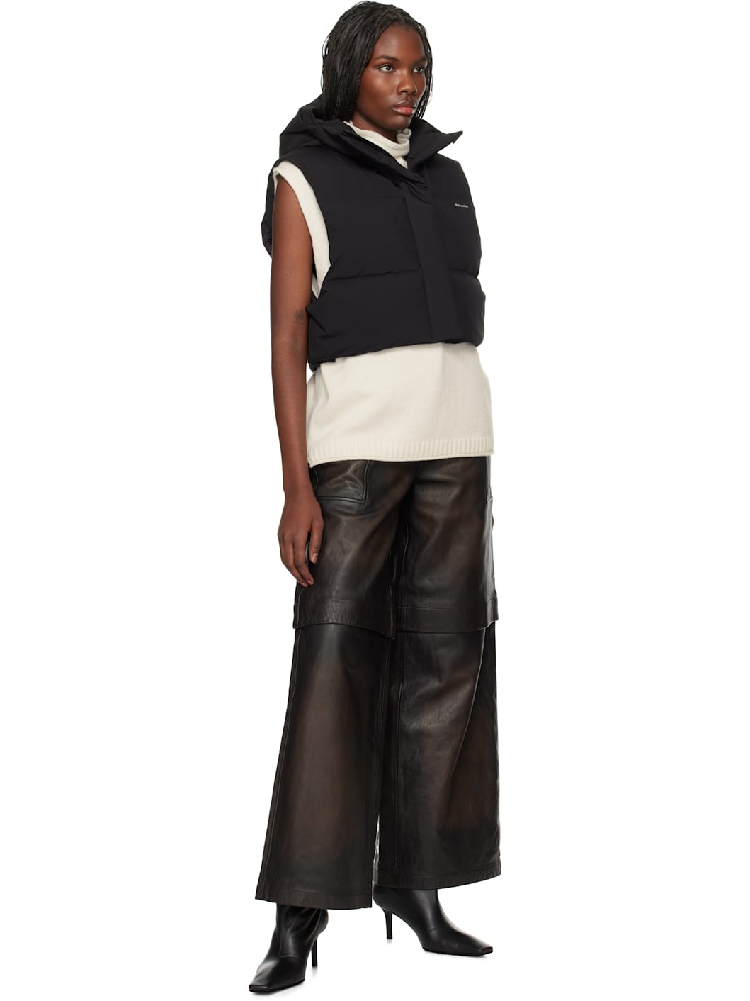 Brown Edda Leather Pants - 5