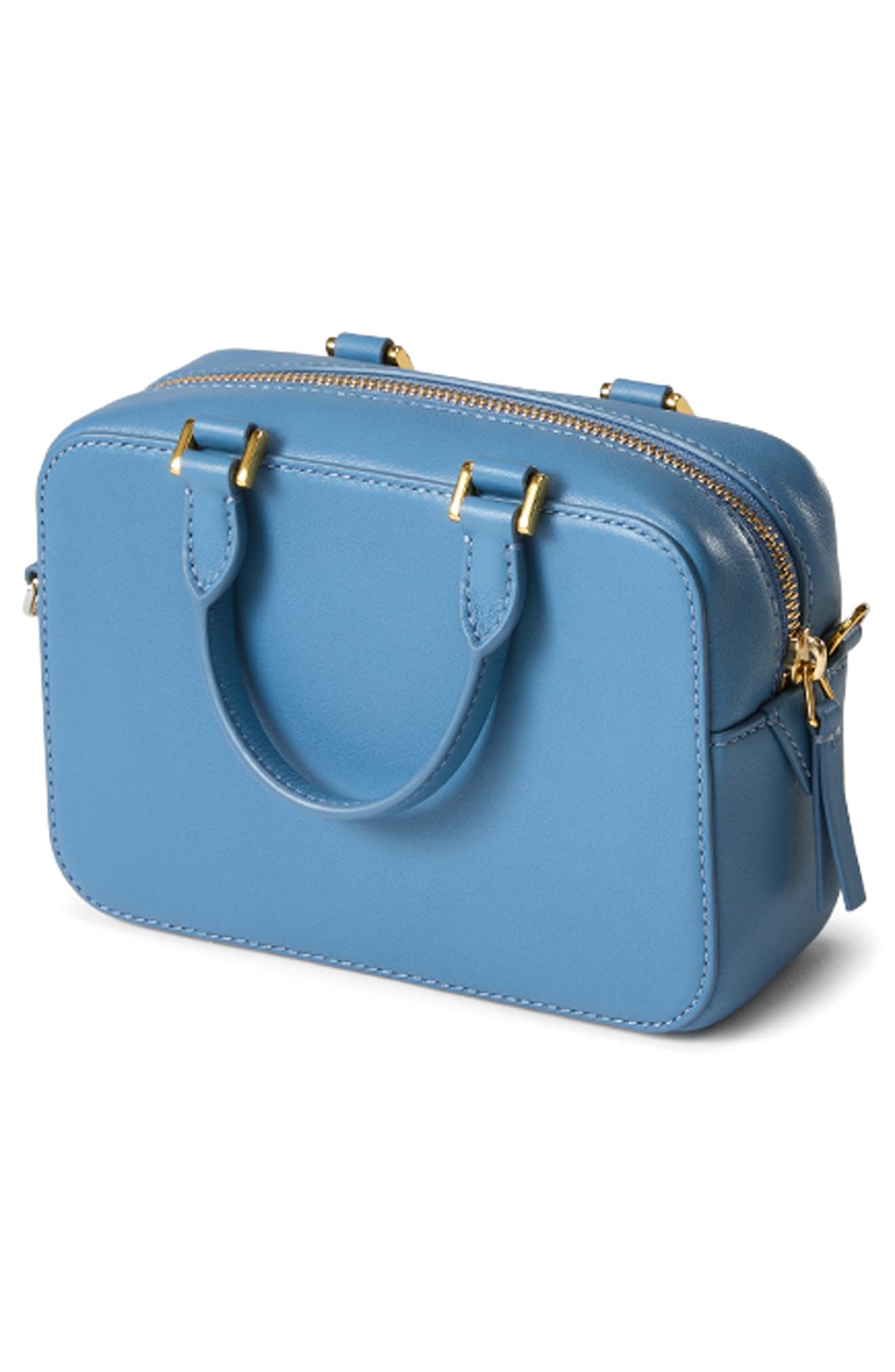 Veronica Beard Boxy Top Handle Leather Bag in Blue Lake at Nordstrom - 3