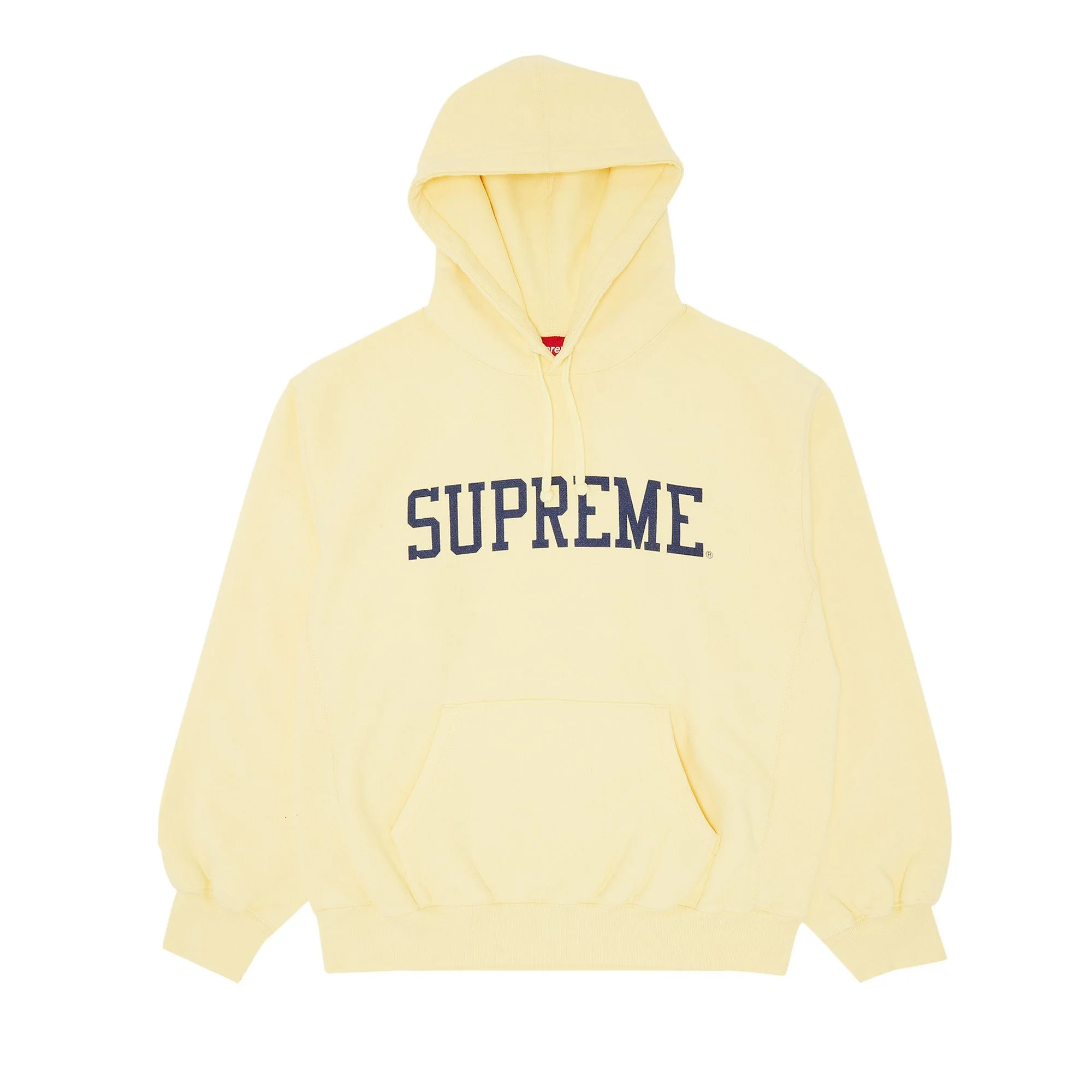 Supreme Varsity Hooded Sweatshirt 'Light Yellow' - 1