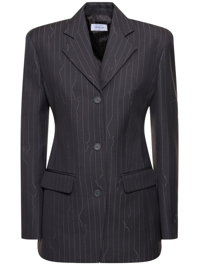 Tailored wool blend jacket - 1