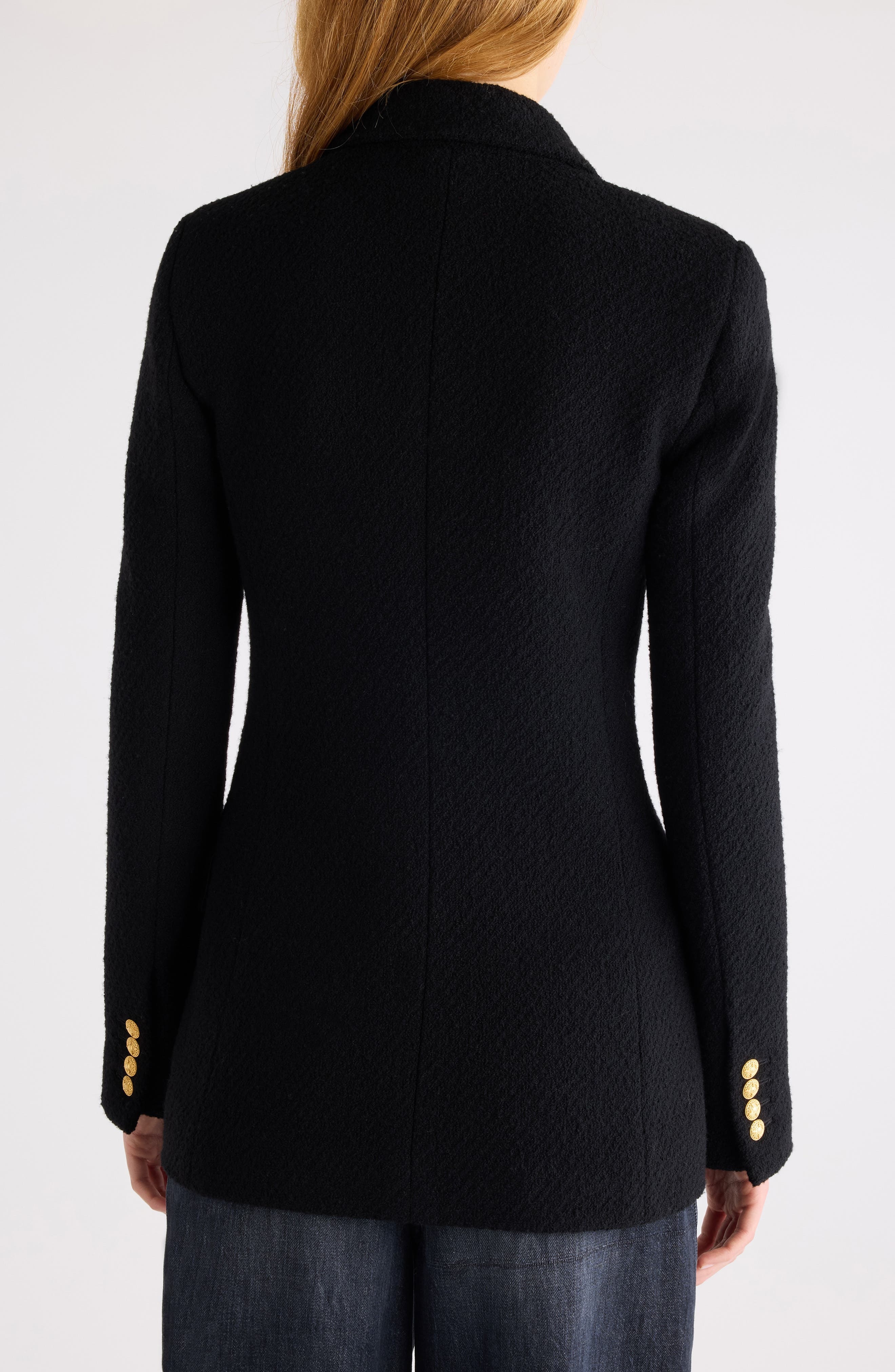 Chloé Wool Blend Bouclé Peacoat in Black at Nordstrom - 3