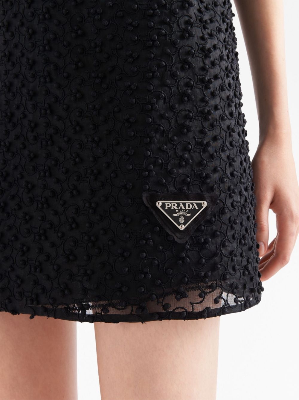 logo-plaque embroidered minidress - 5