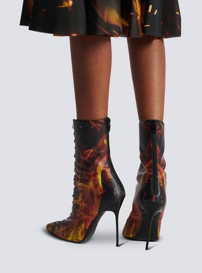 Balmain Uria ankle boots in Fire print leather outlook