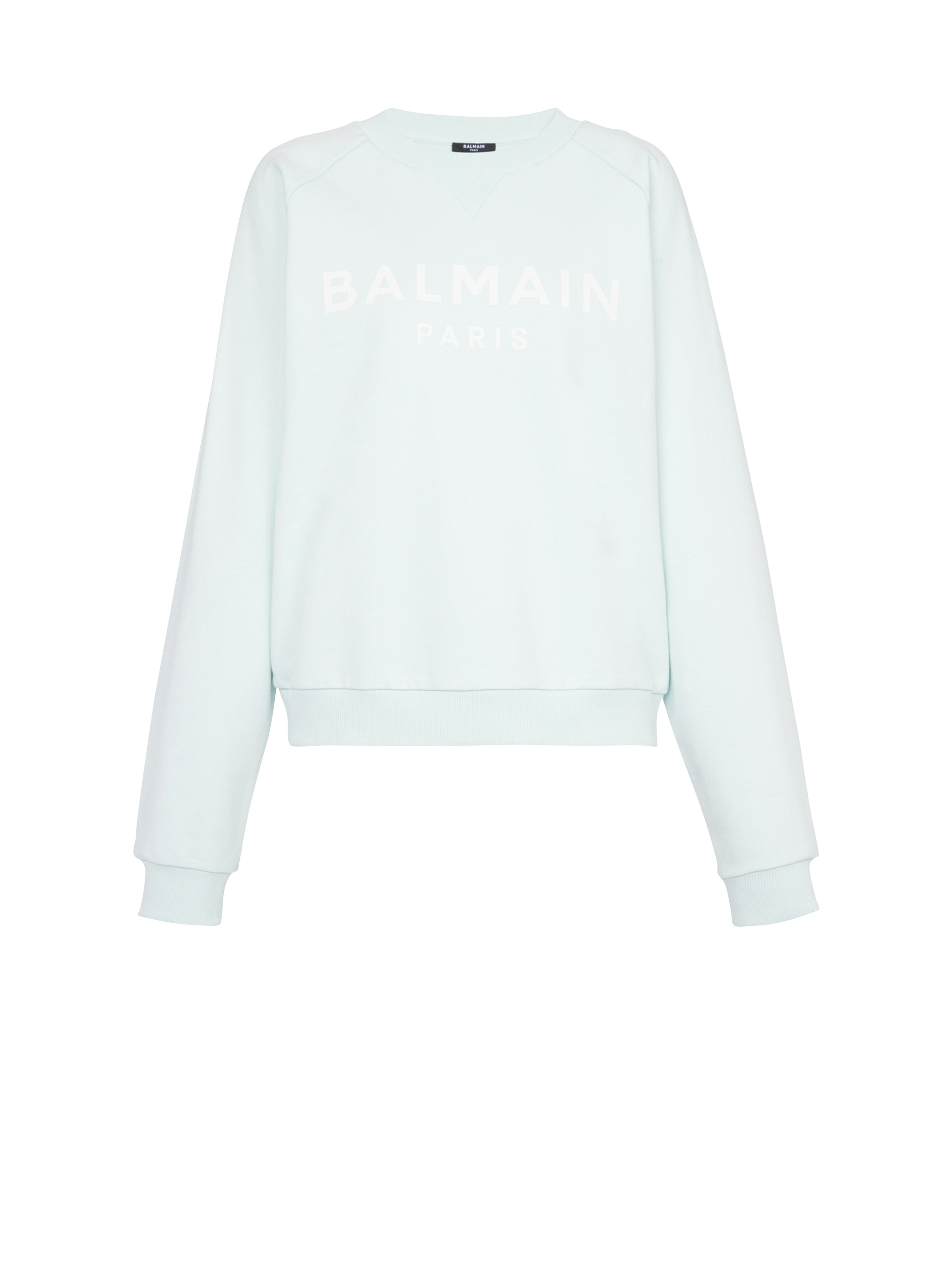 Eco-designed cotton sweatshirt with Balmain logo print - 1