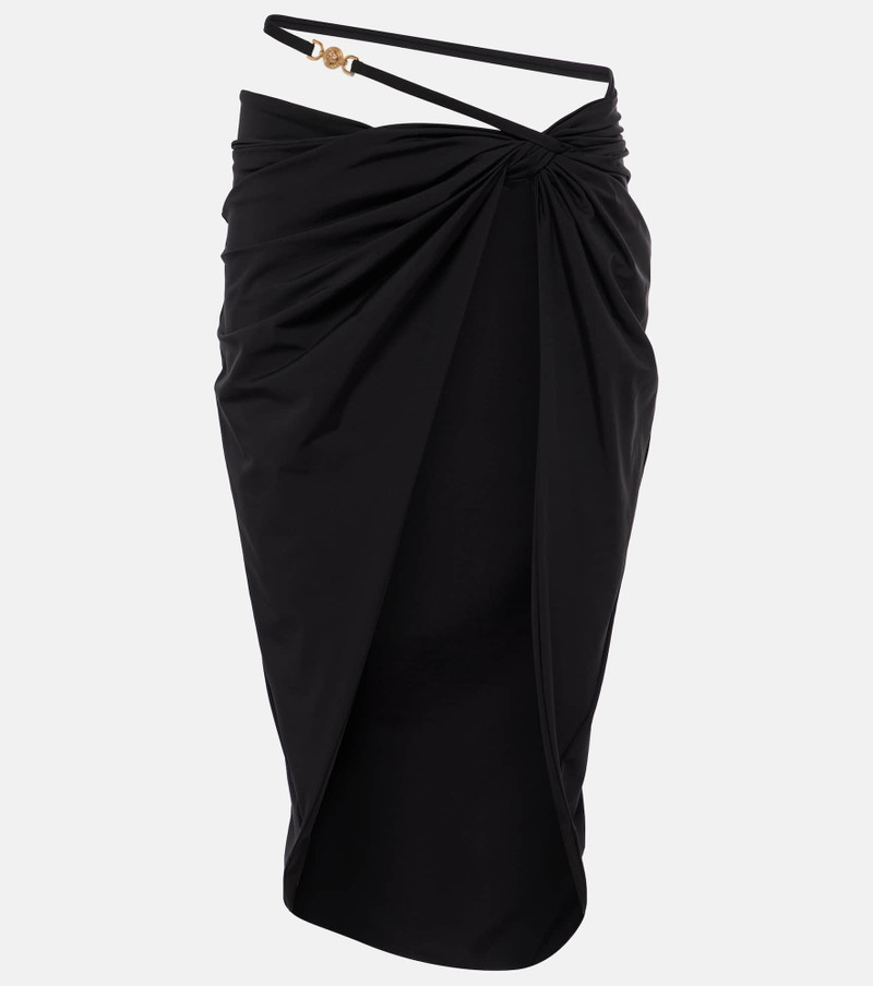 Medusa-plaque jersey beach skirt - 1
